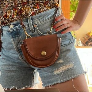 Coach mini belt bag in brown leather - vintage